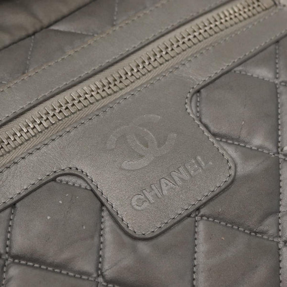 CHANEL Cococoon Shoulder Bag Nylon Gray Silver CC Auth SW1968