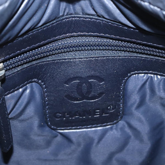 CHANEL Cococoon Shoulder Bag Nylon Gray Silver CC Auth SW1968