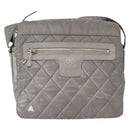 CHANEL Cococoon Shoulder Bag Nylon Gray Silver CC Auth SW1968-13