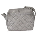 CHANEL Cococoon Shoulder Bag Nylon Gray Silver CC Auth SW1968-2