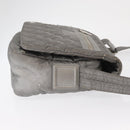 CHANEL Cococoon Shoulder Bag Nylon Gray Silver CC Auth SW1968-3