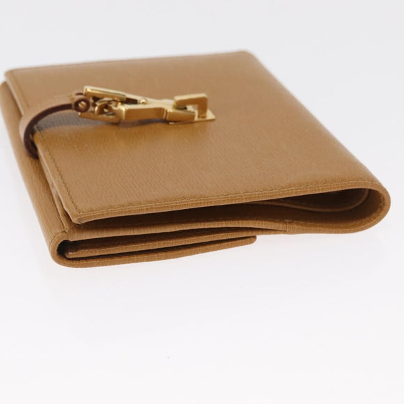 GUCCI Jackie Wallet Leather Beige Gold 035 2778 2169 Auth SW1975