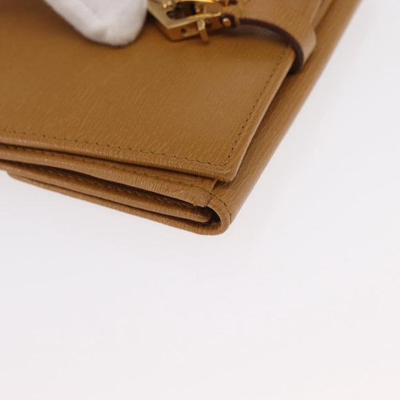 GUCCI Jackie Wallet Leather Beige Gold 035 2778 2169 Auth SW1975