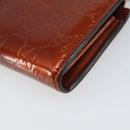GUCCI GG Canvas Shiny Guccissima Wallet Patent leather Orange 295671 Auth SW1979-15