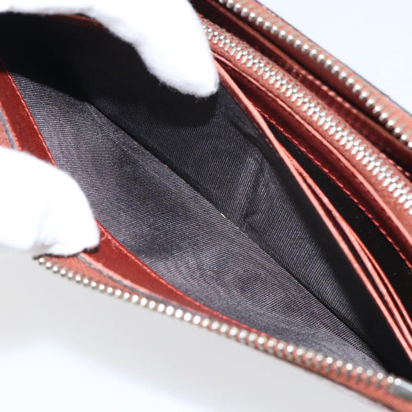 GUCCI GG Canvas Shiny Guccissima Wallet Patent leather Orange 295671 Auth SW1979