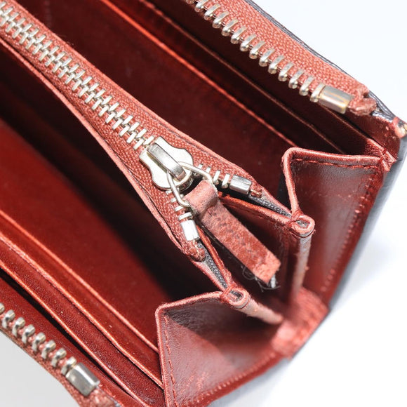 GUCCI GG Canvas Shiny Guccissima Wallet Patent leather Orange 295671 Auth SW1979