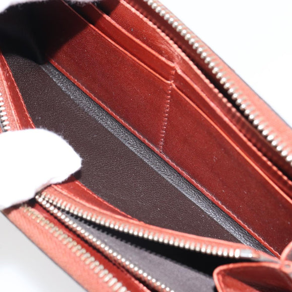 GUCCI GG Canvas Shiny Guccissima Wallet Patent leather Orange 295671 Auth SW1979