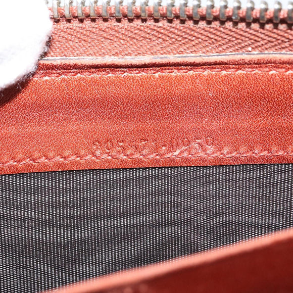 GUCCI GG Canvas Shiny Guccissima Wallet Patent leather Orange 295671 Auth SW1979