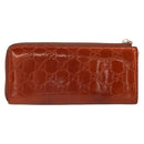 GUCCI GG Canvas Shiny Guccissima Wallet Patent leather Orange 295671 Auth SW1979-2