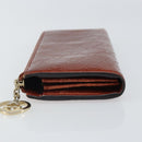 GUCCI GG Canvas Shiny Guccissima Wallet Patent leather Orange 295671 Auth SW1979-4