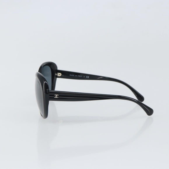 CHANEL Sunglasses plastic Black CC Auth SW1986
