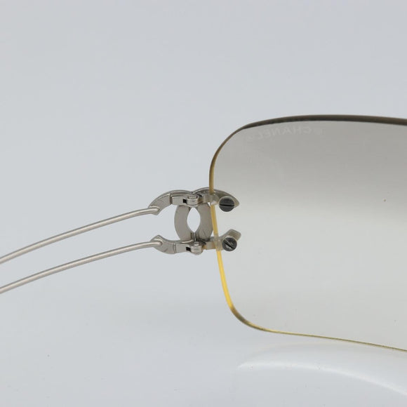 CHANEL Sunglasses metal Clear CC Auth SW1990