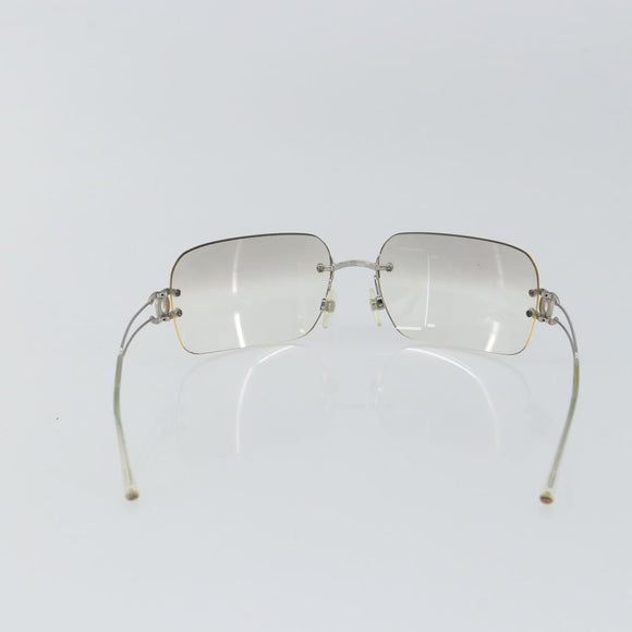 CHANEL Sunglasses metal Clear CC Auth SW1990