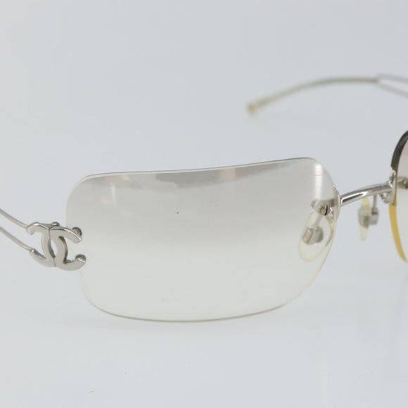 CHANEL Sunglasses metal Clear CC Auth SW1990