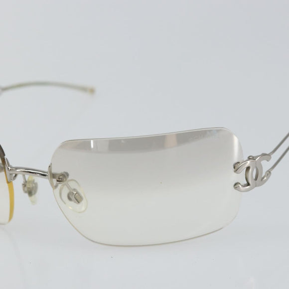 CHANEL Sunglasses metal Clear CC Auth SW1990