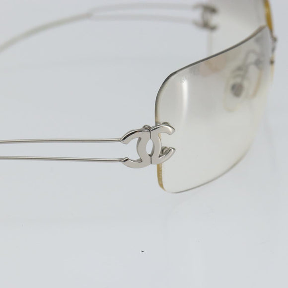CHANEL Sunglasses metal Clear CC Auth SW1990