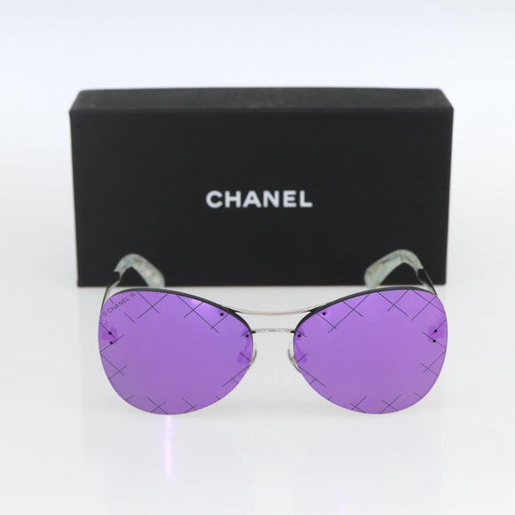 CHANEL Sunglasses metal Purple CC Auth SW1993V