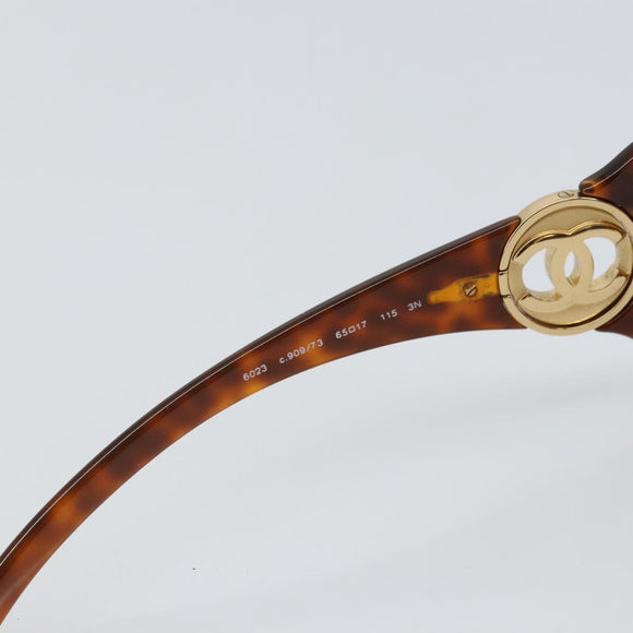 CHANEL Tortoise Pattern Sunglasses plastic Brown CC Auth SW1996
