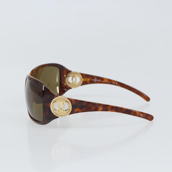 CHANEL Tortoise Pattern Sunglasses plastic Brown CC Auth SW1996