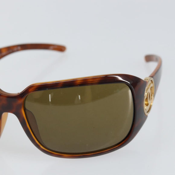 CHANEL Tortoise Pattern Sunglasses plastic Brown CC Auth SW1996