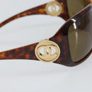 CHANEL Tortoise Pattern Sunglasses plastic Brown CC Auth SW1996-8