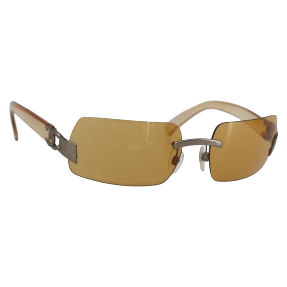 CHANEL Sunglasses plastic Brown CC Auth SW1998