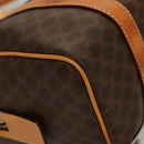 CELINE Macadam Canvas Hand Bag PVC Leather Brown Gold Auth sw200V-16