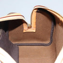 CELINE Macadam Canvas Hand Bag PVC Leather Brown Gold Auth sw200V-19