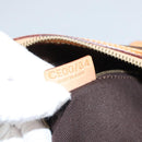 CELINE Macadam Canvas Hand Bag PVC Leather Brown Gold Auth sw200V-12