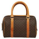 CELINE Macadam Canvas Hand Bag PVC Leather Brown Gold Auth sw200V-13
