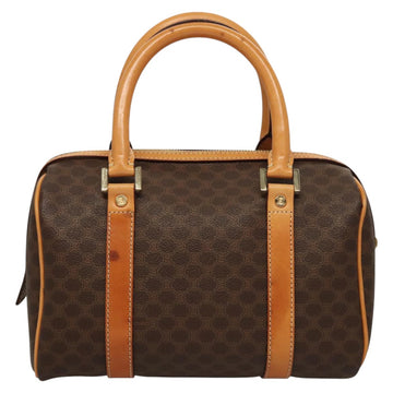 CELINE Macadam Canvas Hand Bag PVC Leather Brown Gold Auth sw200V - 0