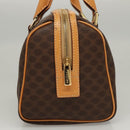 CELINE Macadam Canvas Hand Bag PVC Leather Brown Gold Auth sw200V-4