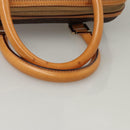 CELINE Macadam Canvas Hand Bag PVC Leather Brown Gold Auth sw200V-7