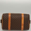 CELINE Macadam Canvas Hand Bag PVC Leather Brown Gold Auth sw200V-5