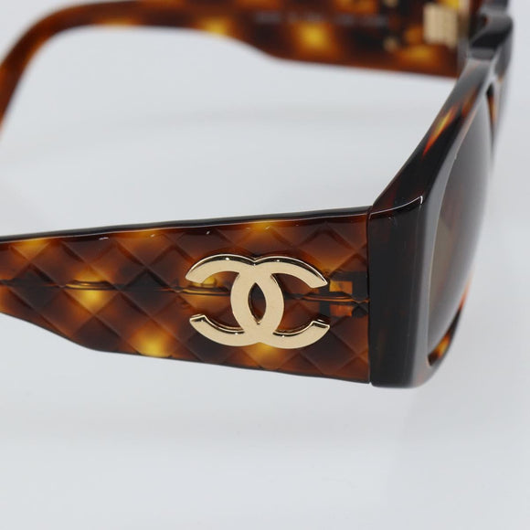 CHANEL Tortoise Pattern Sunglasses plastic Brown CC Auth SW2000