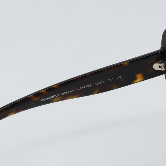 CHANEL Sunglasses plastic Brown CC Auth SW2001