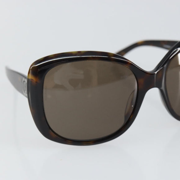 CHANEL Sunglasses plastic Brown CC Auth SW2001