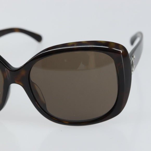 CHANEL Sunglasses plastic Brown CC Auth SW2001