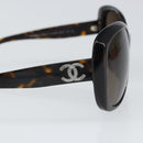 CHANEL Sunglasses plastic Brown CC Auth SW2001-8