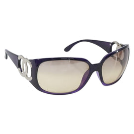 CHANEL Sunglasses plastic Purple CC Auth SW2002