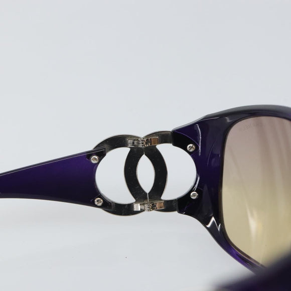 CHANEL Sunglasses plastic Purple CC Auth SW2002