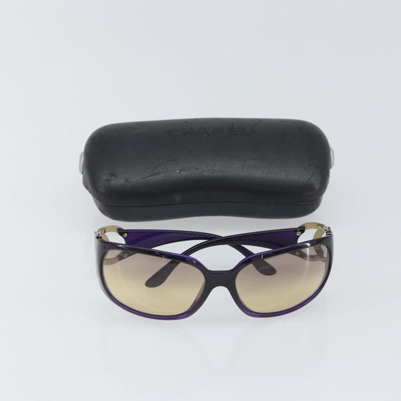 CHANEL Sunglasses plastic Purple CC Auth SW2002