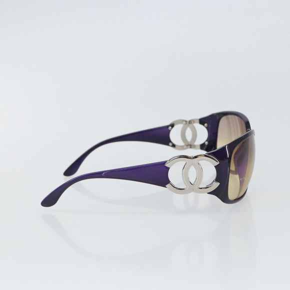 CHANEL Sunglasses plastic Purple CC Auth SW2002