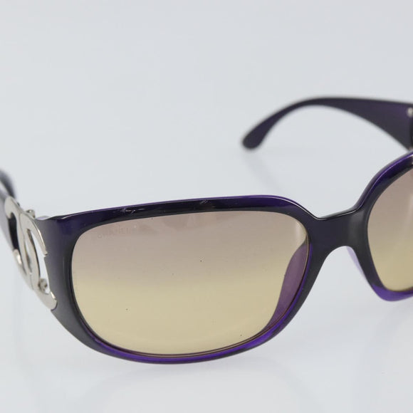 CHANEL Sunglasses plastic Purple CC Auth SW2002