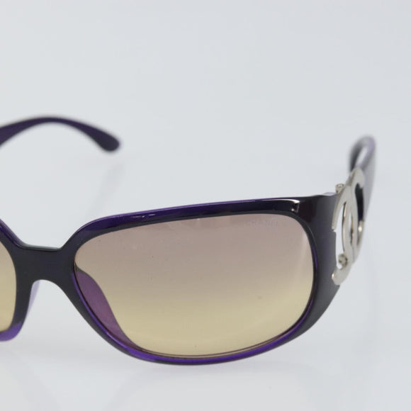CHANEL Sunglasses plastic Purple CC Auth SW2002