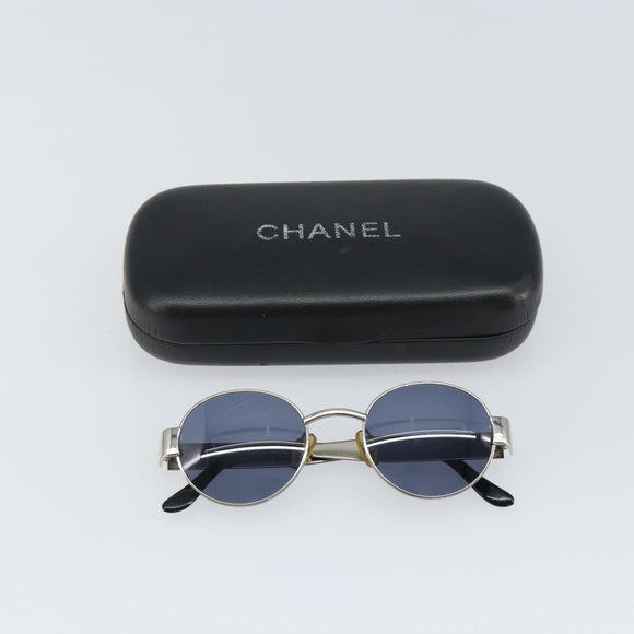 CHANEL Sunglasses metal Black CC Auth SW2003