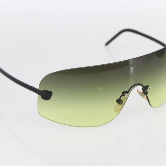 CHANEL Sunglasses plastic Yellow CC Auth SW2005