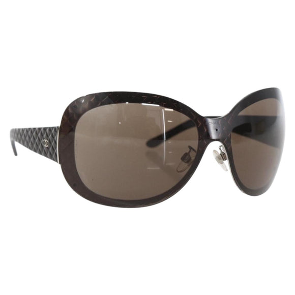 CHANEL Sunglasses plastic Brown CC Auth SW2007