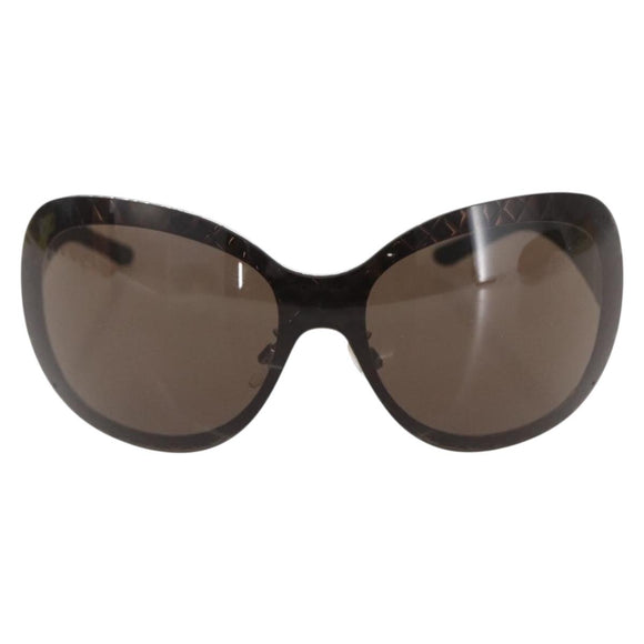 CHANEL Sunglasses plastic Brown CC Auth SW2007