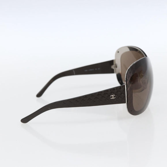 CHANEL Sunglasses plastic Brown CC Auth SW2007